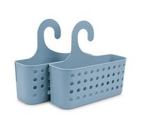 PracticDomus Juego de 2 Cestas Organizadoras de Ducha Colgantes. Ideales para Ahorrar Espacio (Azul)