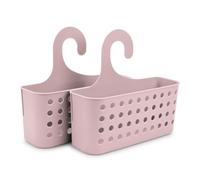 PracticDomus Juego de 2 Cestas Organizadoras de Ducha Colgantes. Ideales para Ahorrar Espacio (Rosa)