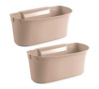 PracticDomus Lote de 2 Cestas Colgantes Recogedoras de Deshechos Multiusos para Cocina (2X Marrón)