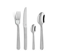 PRADEL ESSENTIEL - Juego de cubiertos de 24 piezas para 6 personas - Colibri - 18/0 Acero inoxidable, acabado estándar - Acero inoxidable (1 mm de grosor)