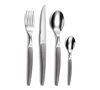 PRADEL ESSENTIEL - Juego de cubiertos de 24 piezas para 6 personas - Gamma - 18/0 Acero inoxidable, acabado estándar - Gris (Grosor 1,5 mm)