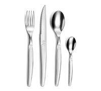 PRADEL ESSENTIEL - Juego de cubiertos de 24 piezas para 6 personas - Gamma - 18/0 Acero inoxidable, acabado estándar - Blanco (Grosor 1,5 mm)