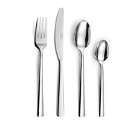 PRADEL ESSENTIEL - Juego de cubiertos de 24 piezas para 6 personas - Infinity - 18/0 Acero inoxidable, acabado brillante - Acero inoxidable (2 mm de grosor)