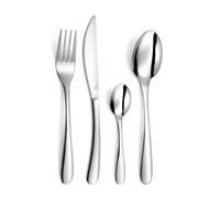 PRADEL ESSENTIEL - Juego de cubiertos de 24 piezas para 6 personas - Ondine - 18/0 Acero inoxidable, acabado estándar - Acero inoxidable (Grosor 1,5 mm)