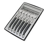 Pradel Excellence 7210G-6NT Laguiole - Caja de 6 Tenedores (25,7 x 16,7 x 2 cm), Color Gris