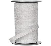 Präsent C.E. Pattberg Wien - Rollo de Cinta para Regalos (100 m x 10 mm, Polipropileno,Acabado Brillante), Color Plateado