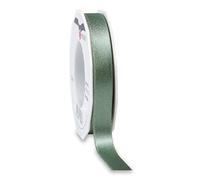 Präsent - Cinta de satén con purpurina, color verde antiguo, plata, rollo de 20 m, 15 mm de ancho