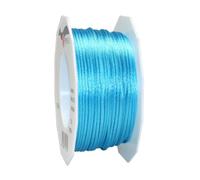 PRÄSENT Cordón RHEIN aguamarina, cordón trenzado para regalos 50 m, paquetes y obsequios, 3 mm de ancho, accesorios para decoración y manualidades, cintas decorativas resistentes al desgarro