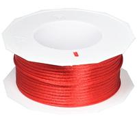 PRÄSENT Cordón RHEIN rojo, cordón trenzado para regalos 50 m, paquetes y obsequios, 3 mm de ancho, accesorios para decoración y manualidades, cintas decorativas resistentes al desgarro