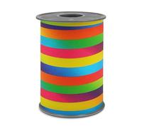 PRÄSENT POLY GLITTER ribbon rainbow, 100 m de cinta embalar para regalos, 10 mm de ancho, elegante rafia colores arco iris, decorativa para eventos especiales, con efecto brillo