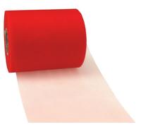 PRÄSENT Verona Cinta de decoración Color Rojo de Tul, 50 m Largo, 112 mm Ancho, Cinta embalar, Decorar, Hacer Manualidades, Envolver Regalos, Lazo Elegante de Tul para Eventos Especiales