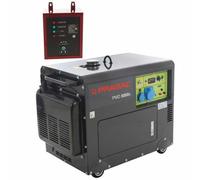 Pramac PMD5000s - Generador de corriente silencioso diésel con AVR 5 kW - Continua 4.2 kW Monofásica + ATS
