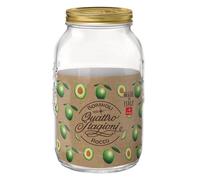 Pratesi Bote 4 Estaciones 3 Lt Con Tapones. | Oro, Vidrio, forma redonda, acabado brillo, 3,8 L, cierre de rosca, apto para microondas, apto para frigorífico