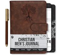 Prazoli - Diario de oración cristiana de cuero para hombres, diario bíblico para todo el año, cuaderno de escrituras y planificador devocional diario de gratitud para diario de la Biblia, regalos