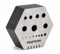 PRAZTECH Bloque de banco hexagonal de acero remachado con agujeros y ranuras, bloque de joyería endurecido para estacar, taladrar y reparar relojes