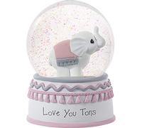 Precious Moments Love You Tons Elephant Musical Snow Globe Bola de Nieve, Resina, Chevron Gris, Talla única