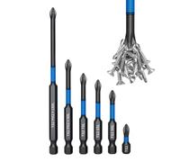 Precision Screwdriver Bit Set 6-Piece Magnetic Steel Multi-Drive Pack