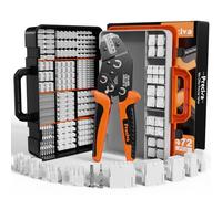 Preciva Alicates de crimpado, 0,08-1,5 mm² (AWG28-16) también, 472 conectores eléctricos Mini-Fit Jr (2/4/6/8/10 pines) con kit de herramientas de crimpado, para Dupont, Molex, KF2510, JST-PH, XH, SYP