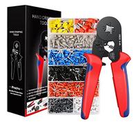 Preciva Kit de Crimpadora de Terminales 0,25-10 mm² con 1250 Terminales | Alicates de Crimpado con Terminales de Cable, Crimpadora Terminales Eléctricos, Engarzadora de Terminales Preaislados