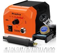 Preciva - Kit de herramientas para bolígrafo Woodburner con estación de hierro de soldadura, temperatura ajustable 40 W, 250 - 750 ℃, 20 puntas y soporte para grabado en madera (Negro)