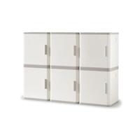 predolo 6 Piezas Gabine Plástico con Puerta Multiusos Caja Almacenamiento con Puertas Multifunción Mueble para Niños, Moderno Y Minimalista, Modelo Básico con 6 Compartimentos Opacos