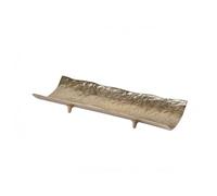predolo Bandeja Alargada Aluminio con Relieve Bandeja Martillada Aluminio Borde Realzado Adorno, Plateado Martillado, Grande 59 17.5 H12cm
