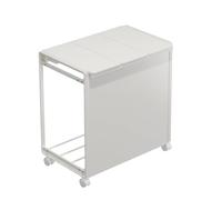 predolo Basurero Reciclaje con Compartimentos Multicompartimento Organizador Residuos con Tapa Móvil Mueble para Cocina, Apartamento, Blanco