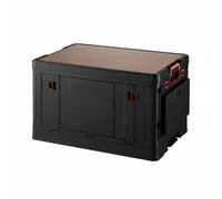 predolo Caja Rígida Plegable Rígido Baúl Plegable Compacto Caja Exterior para Camping, Coche, Organización General, Negro, Caja De Almacenamiento Plegable Con Cesta Lateral Multifuncional