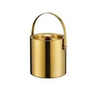 predolo Cubitera Acero Inoxidable Asa Arqueada Cubo Hielo con Tapa Superficie Brillante Hielera para Bar, 1.4L, Gold