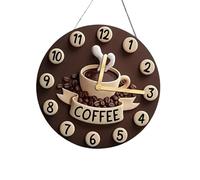 predolo Reloj Colgante con Forma de Taza de Café, Adorno de Pared 2D para Cocina Y Sala de Estar.