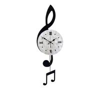 predolo Reloj de Pared con Notas Musicales, Decorativo, con Péndulo, para Colgar, Ideal para Fiestas Escolares, Cafeterías Y Salas de Estar, L