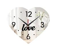 predolo Reloj de Pared para decoración del hogar, Creativo, Moderno, Minimalista, Adorno de Pared silencioso para el hogar, Oficina, Aniversario o Sala de, Plata Espejo