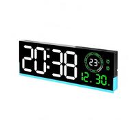 predolo Reloj Digital Mural Minimalista Reloj Rectangular LED Frontal Negro, Verde