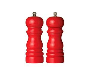 Premier Housewares 1103901 - Juego de molinillos de Sal y Pimienta, 14,2 cm, Color Rojo Brillante
