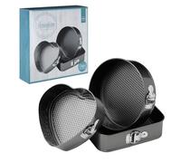 Premier Housewares 506210 - Juego de moldes con Base extraíble para Tartas, 3 Piezas