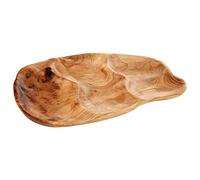 Premier Housewares Bandeja para Servir Kora con 3 Compartimentos, Madera de Cedro Natural, 3 Compartments