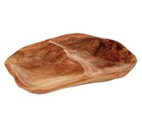 Premier Housewares Kora-Bandeja para Servir con 2 Compartimentos, Madera de Cedro Natural, 2 Compartment