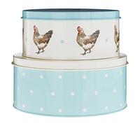 Premier Housewares Mrs Henderson latas para Dulces, Acero galvanizado, Verde/Crema, Juego de 2