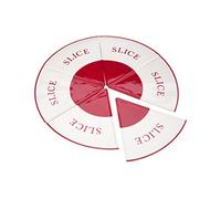 Premier Housewares - Plato de Pizza de gres, Platos Grandes para Servir Pizza, Juego de Seis Piezas de Pizza en Color Rojo y Crema, 1 Alto x 20 Ancho x 21 Profundidad