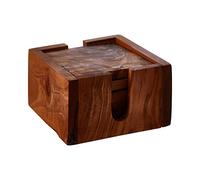 Premier Housewares - Posavasos, Madera de Olivo, marrón, 28 x 28 x 15 cm