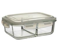 Premier Housewares - Recipiente de Cristal para Dulces, 2 Compartimentos, Tapa hermética, 1520 ml
