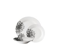 Premier Housewares Vajilla 12 Piezas Blanco/Negro