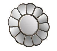 Premier Verona Espejo de Pared Metal y Cristal, Diseño de Flores y Reflejado, Color Plateado