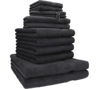Premium Juego de Toallas de 12 Piezas - 2X Toallas de Ducha - 4X Toallas de Manos - 2X Toallas de Invitados - 2X Toallas de chorro-2X Manoplas de baño-Grafitos Graphite -