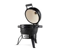 Premium Kamado BBQ 13 pulgadas Ø 33 cm - Barbacoa de carbón - Asar, ahumar, hornear, cocinar al vapor - Cocedor - Barbacoa de huevos Negro