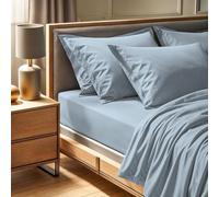 Premium Ranforce Super King Fitted Sheet (180x200+30 cm) | 100% algodón, 145 Thread Count, Machine Washable at 30°C | Elegant Blue Color for Luxurious Comfort