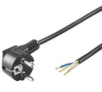 PremiumCord 230V 2m, Euro Enchufe A Extremo de Cable Abierto, Cable de Alimentación, 3 Extremos de Cable Expuestos, Color Negro