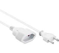 PremiumCord 230V 5m, Cable de Extensión Con Enchufe Europeo Y Enchufe Europeo, Extensión de Cable de Alimentación Para 230V, Color Blanco
