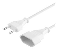 PremiumCord Cable de extensión de 230 V y 2 m, cable de extensión con enchufe europeo y enchufe europeo, cable de alimentación, enchufe, blanco