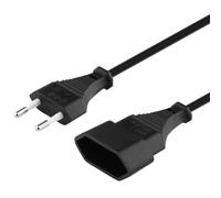 PremiumCord Cable de Extensión de 230V, 5m, con Enchufe Europeo Y Europeo, Extensión de Cable de Alimentación para 230V, Enchufe, Color Negro